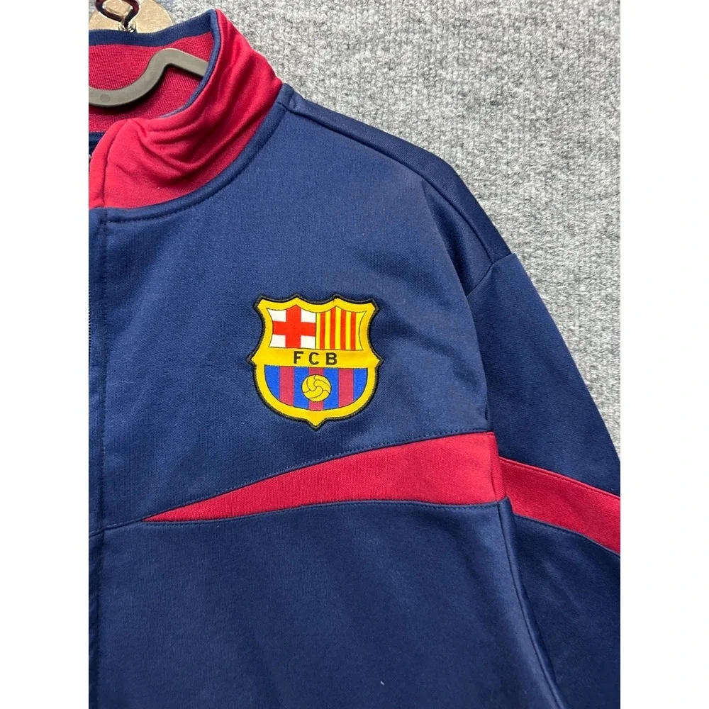 FC Barcelona Barca Track Jacket Men Navy Red Full Zip Crest Barca Sports - Small